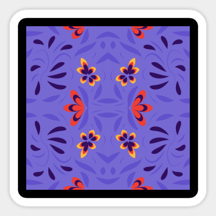 pattern with flowers and leaves Sticker